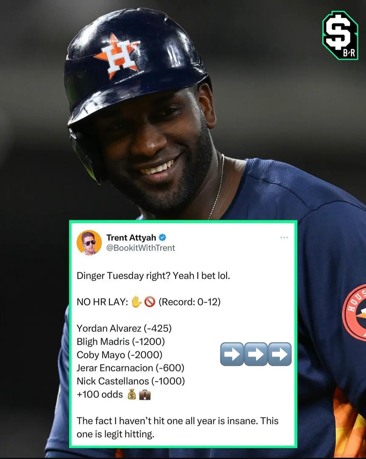 Yordan hadn’t hit a home run in over 50 at bats and hit one out with two outs in the top of the ninth… #homerun #MLB #astros #baseball  (via @Trent Attyah)