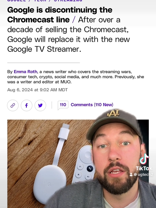 Chromecast tv discontinued for the Google TV Streamer... Google Chromecast tv is officially being discontinued for the new more powerful Google TV Streamer. This new device looks to bridge the gap in Googles Smart home products to help users integrate it with their tv. Although at a much more expensive price... #UGT #Googletv #Googlestreamer #Googlechromecast #FYP #Foryoupage