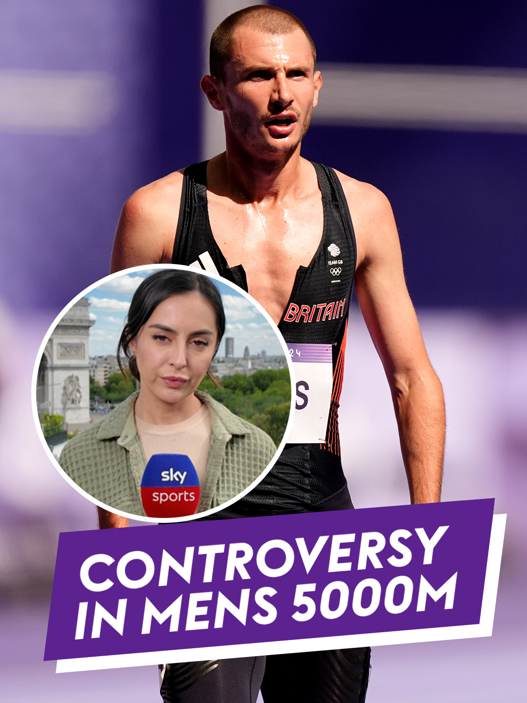 Team GB's George Mills falls in mens 5000m heats.🏃 #olympicspics #athletics #skysportsnews