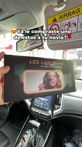 Espejo con luz led para carro🚗🪞❤️ #espejocarro #espejomaquillaje #regalonovia #noviosgoals #meencanta #loquierolotengo #costarica🇨🇷 