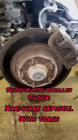 Rust belt issues, am I right fellas?! Using oxyacetylene torches to remove/change seized swollen rusted frozen bolts hardware from the metal inner metal bushing on this lower shock mount on a 2009 ford fusion. Hope this is entertaining and informative 👍 #mechanic #howto #torching #automotive #interesting #Informative #carguy 