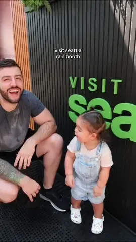 Great time today at the @Visit Seattle rain booth in Dallas! One of the hottest days of the summer so far so it was perfect getting a chance to cool off in the rain! Lessi especially loved splashing around and we met some great people, had good conversations and are ready to book our own trip to Seattle soon! #seattlerainbooth #visitseattle #travel #familytime 