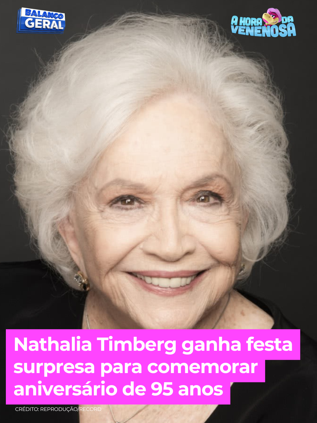 Nathalia Timberg completou 95 anos. A atriz ganhou uma festa surpresa e recebeu os parabéns no ensaio de uma peça em São Paulo. A comemoração com direito a flores foi compartilhada pelo ator Caco Ciocler. Olha só! #AHoraDaVenenosa #BalançoGeral #nathaliatimberg