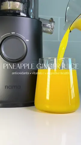 Pineapple Ginger Juice ✨🍍 These ingredients cost less than $5 Recipe: 1 Pineapple  2 inches Ginger (approx)  Yields 32 ounces juice 💛🍍 Juicer: Nama J3 (mini version of the J2) 10% off Juicer using BRIANA10  #juicing #juicer #juicingrecipes #juicingforhealth #healthyrecipe #juicetok #affordablejuicing #CapCut 
