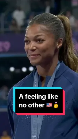 For the first time at the Olympic Games, the U.S. national anthem plays for Olympic 200m champion Gabby Thomas. 🇺🇸🥇 📺 #ParisOlympics on NBC and Peacock #olympics #trackandfield #teamusa #usa #nationalanthem #america 