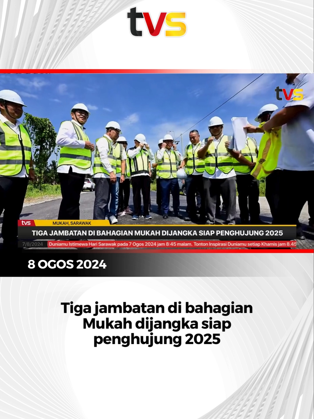 Tiga projek kesejahteraan rakyat membabitkan pembinaan infrastruktur perhubungan yang dilaksanakan oleh Kerajaan Sarawak di sini dijangka siap sepenuhnya pada 2026. Timbalan Premier Sarawak Datuk Amar Douglas Uggah Embas berkata, projek berkenaan membabitkan kerja menaik taraf, penambahbaikan dan pemulihan turapan jalan raya Balingian ke Kuala Balingian yang telah siap 81.91  peratus. #TVS122 #TVSNews #TrendingNewsMalaysia #BeritadiTikTok