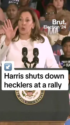 Kamala Harris was heckled by pro-Palestine activists at a rally in Detroit… This was her response. #2024election #gaza #israel #harris #walz #trump #vance