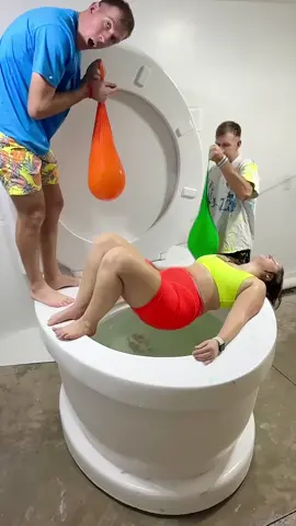 MY TWIN BROTHERS Tricked Me with Balloon Prank in the Worlds Largest Toilet Pool