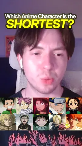 Who is the shortest anime character? #react #anime #reactcafe #onepiece #naruto #guess #weeb #dragonball #jjk #AttackOnTitan #hunterxhunter @dakota @mario @trent 