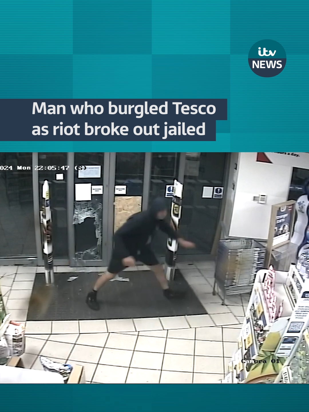 A man who burgled a Tesco as rioting broke out in Plymouth has been jailed. Guy Sullivan, 43, pleaded guilty and was sentenced today of one count of burglary.  Sullivan broke into a nearby Tesco whilst the disorder was ongoing #itvnews