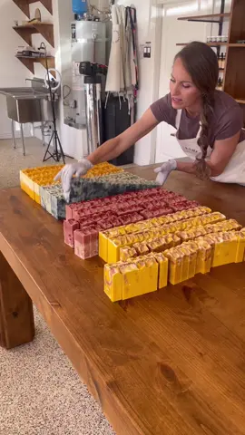 Our Summer Soaps are almost gone 🤗. I made these soaps in a different size than my regular bars (tall + skinny) and I have gotten a lot of great feedback on them. I have been so tempted to switch my entire soap operation to this size but have decided otherwise for now. If you’re wanting to try this unique size now is your chance 😊. They are 8% bigger than my current bars 🙌 #soapmaking #naturalskincare