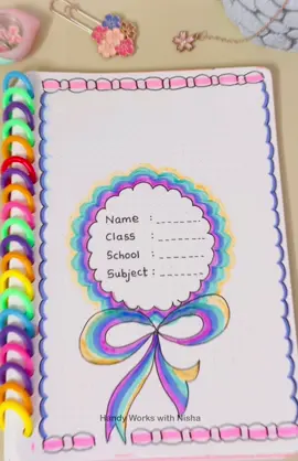 Cover page idea. Easy idea #handyworkswithnisha #LearnOnTikTok #NotebookDecoration #borderline #coverpage #BackToSchool #DIYNotebook #borderlineideas #DrawingTutorial #CreativeJournaling #NotebookIdeas 