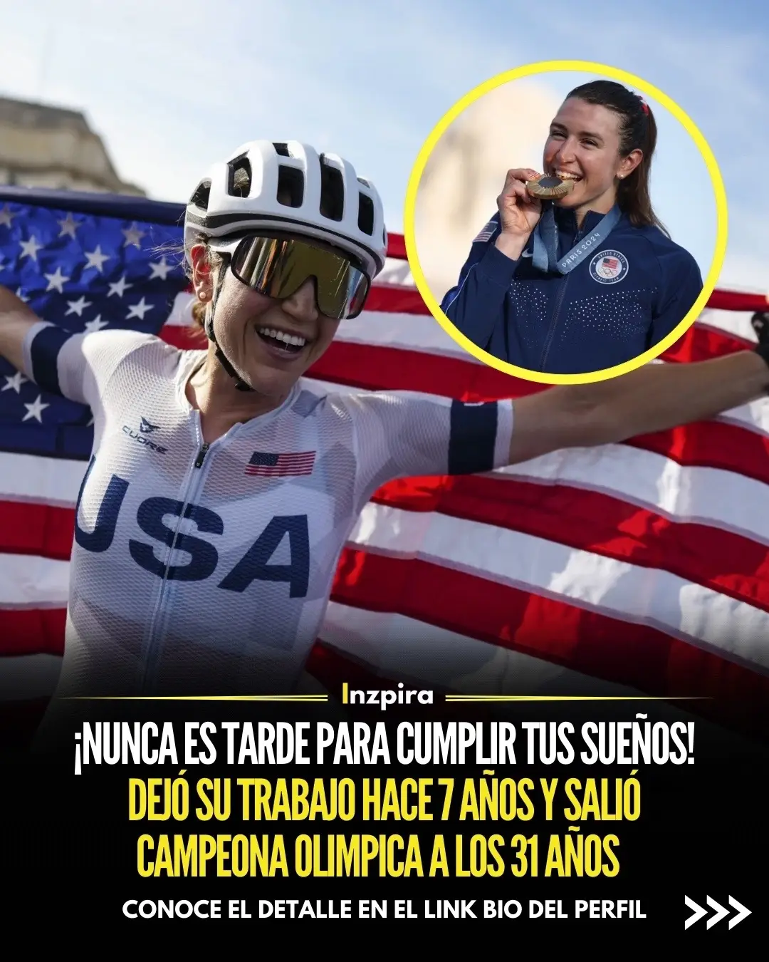 Kristen Faulkner, la ciclista estadounidense que escribió su nombre en la historia al ganar la medalla de oro en ciclismo en ruta.  Su victoria, tras recorrer 158 kilómetros y cruzar la meta en Trocadero, la convirtió en la primera estadounidense en ganar esta prueba en 40 años, desde Connie Carpenter en Los Ángeles 1984. ✅ Conoce el detalle en el link bio del perfil. • • • #Ciclista #Estadounidense #Paris2024 #MedallaOro 