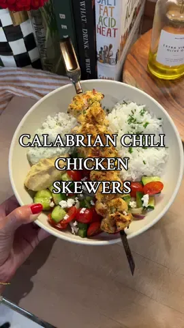 Calabrian chili chicken skewer bowls 🌶️❤️ #dinner #DinnerIdeas #dinnerrecipe #dinnerwithme #mealinspo #dinnerinspo #easydinner #easydinnerideas 