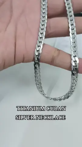 TITANIUM CUBAN SILVER NECKLACE #fyp #viral #boost #toptrending #PERFECTGIFT #steelnecklaces 
