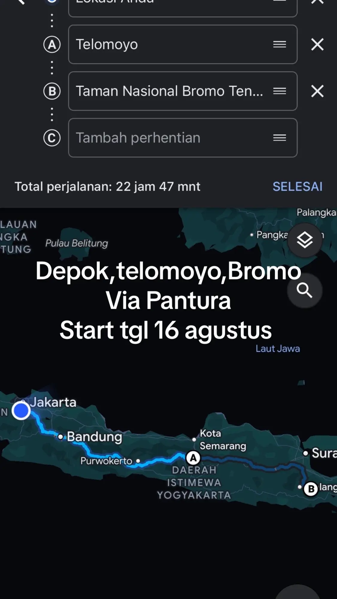 Bismillah Depok,Telomoyo,Bromo Via pantura Start tgl 16 agustus ….mohon pantauannya yaa  #jnggarage #fyp #fypシ゚viral #bromotenggersemeru #bromowithyou #telomoyo #magelang #jogja #tolevariasi @jnggarage 