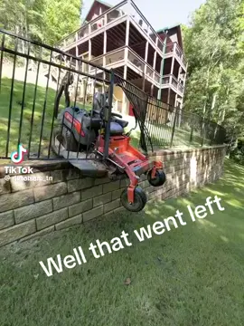 When a mower crashes through a fence. I wonder if hr shit his pants ? #lawncare #mowers #funnyvideos 