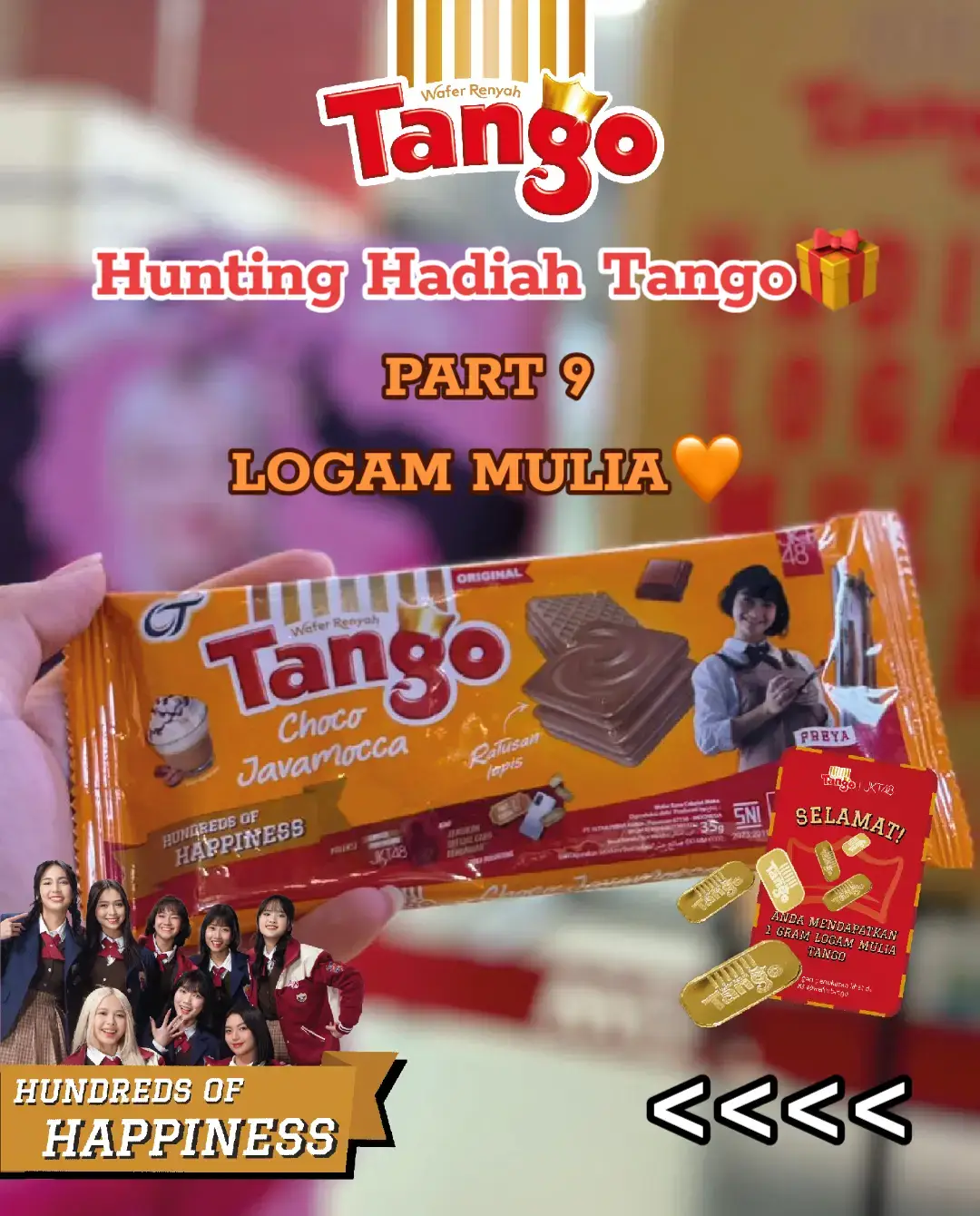 Hunting Hadiah Tango PART 9🎉 Yuk hunting Tango Wafer berhadiah Logam Mulia lagi di MOR Mart UOB Plaza🔥 Siapa cepat dia dapattt🛒💨 #WaferTango #HundredsOfHappiness #HuntingHadiahTango #BerapaLapisRatusan #TangoxJKT48 #JKT48 #JKT48NewEra #Oshi #Emas #fyp #viral 