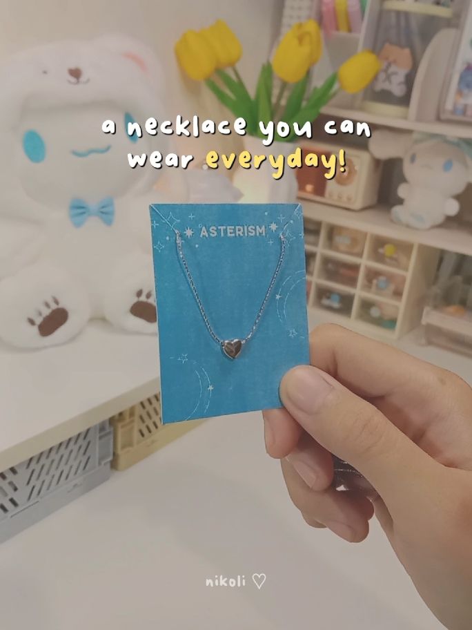 Looking for a necklace you can wear everyday? Then try this Minimalist Heart Necklace from Asterism! This is non-tarnish, non-fading, and safe to wash with water. Also, giving a heart necklace symbolizes giving your love to someone that will be with them, always. #heartnecklace #minimalist #necklace #accessories #asterism #Love #couple #OOTD #fashion #jewelry #creatorsearchinsights #_nikoli #theschoolgallery #foryou #fyp 