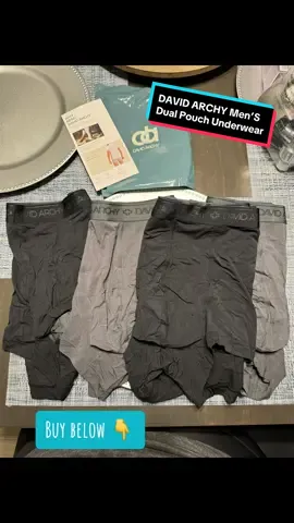 DAVID ARCHY Men's Dual Pouch Underwear 😊👍Micro Modal Fabric Trunks Separate Pouches with Fly 4 Pack, Soft Breathable Natural Elastic Silky Briefs, #davidarchylifestyle  #davidarchy #dualpouch #dualpouchunderwear #menswear #silkybriefs #silkytrunks #mens #TikTokShop #TikTokBackToSchool #dealsfordays  