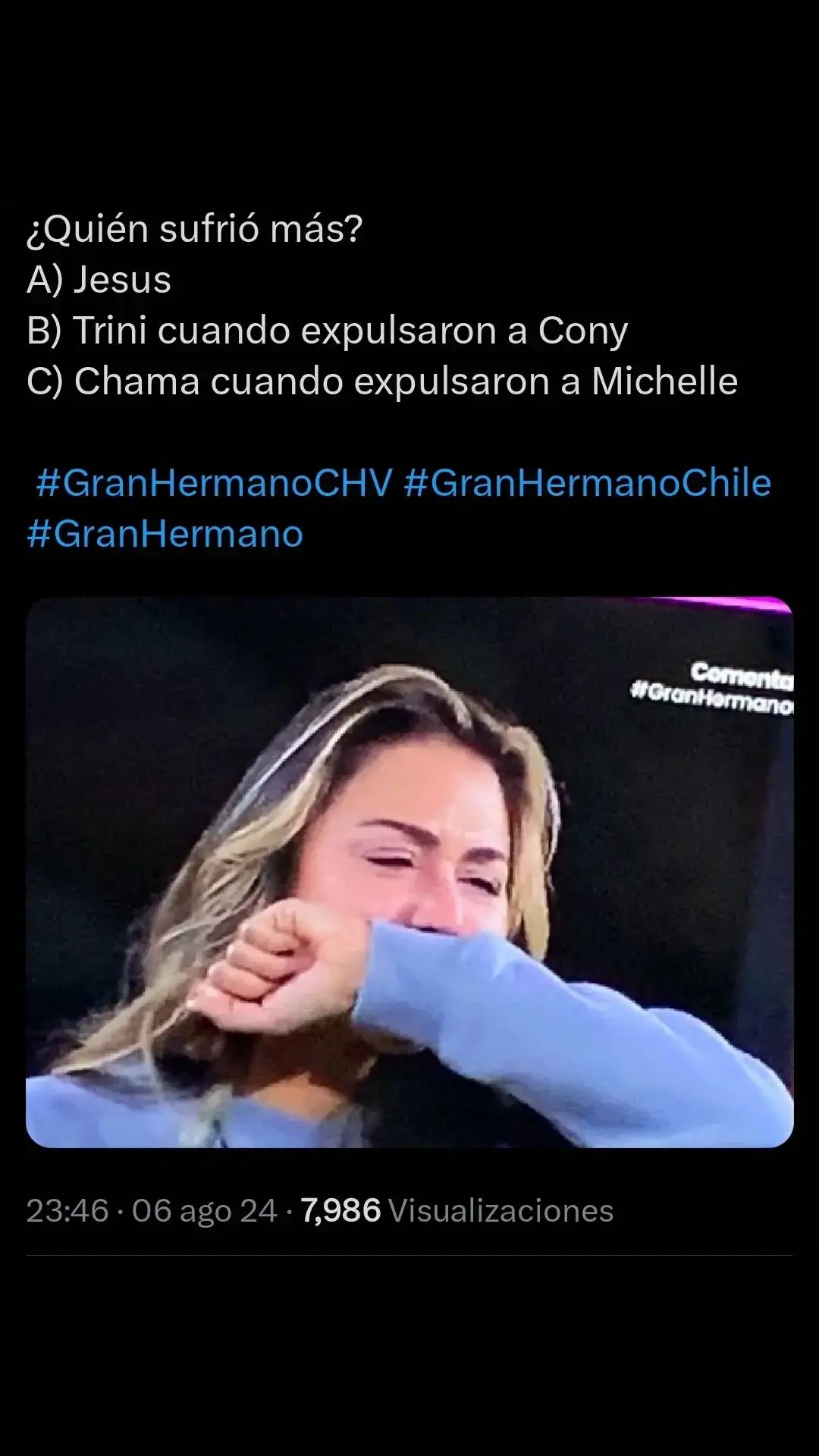 #granhermano #gh2024 #gh #granhermanochilevision #granhermanochv #granhermanotiktok #tiktok #tiktokindia #fyp #granhermano #granhermanochile #gh2024 #gh #fyp #foryou #foryoupage #videoviral #videa #challenge #tiktok #tiktokindia #Viral #viralvideo #granhermano #chama #Venezuela #chile #colombia #china #español #italia #españa #foryou #granhermano #granhermanochile #granhermano