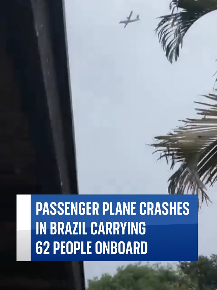 WARNING: This video shows the moments before a plane crashes and the aftermath. Passenger #plane with 62 people onboard #crashes in #SaoPaulo #Brazil #fyp