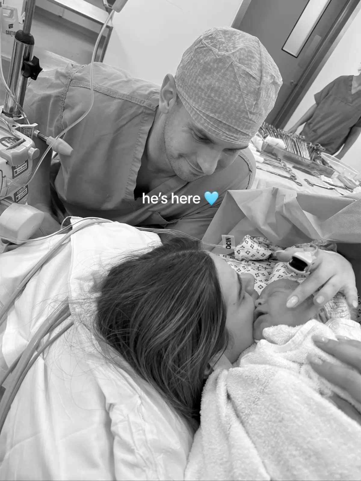 baby Kobe Jude born 8/8/24, a whopping little 9lb 3oz at 8.32pm via emergency section. the greatest birthday present I could have ever asked for. our hearts are full 🩵 #pregnancyjourney 