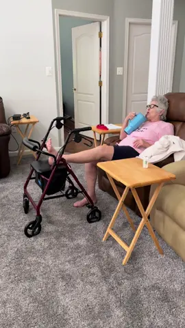 Gladiator gram doing her PT exercises 🗡️😂😭 #funny #jockandbelle #humor #grandparentsoftiktok #fypシ゚viral #Love #lovebirds #61yearsofmarriage #funnyvideos #physicaltherapy #grandparents #laughing #water 