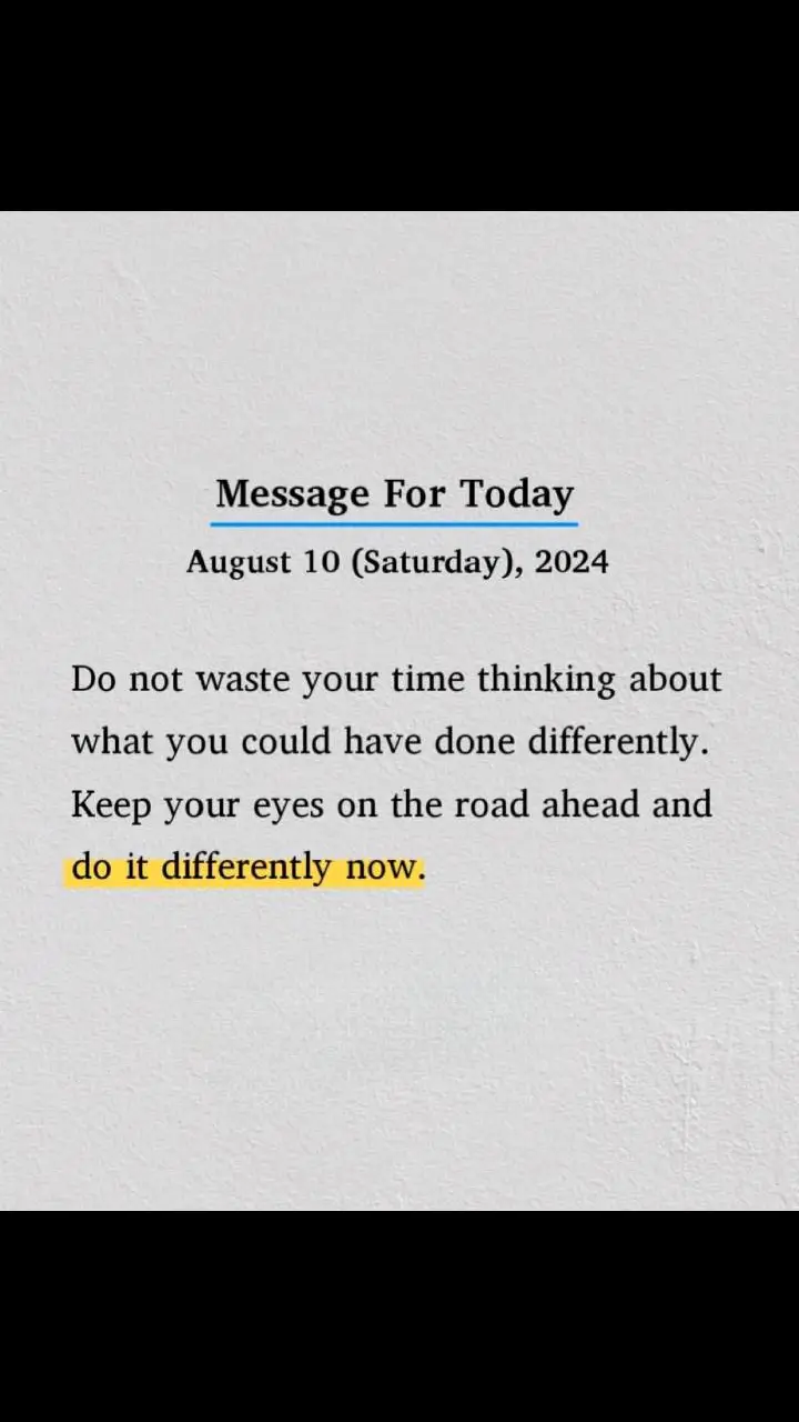 Do it differently now