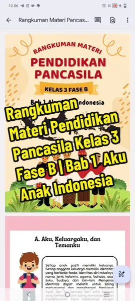 Rangkuman Materi Pendidikan Pancasila Kelas 3 Fase B | Bab 1  Aku Anak Indonesia  #lkpd #materipkn #materipancasila #materipendidikanpancasila #pendidikanpancasila #pendidikanpancasilakelas3 #kurmer  #materimtk #mtkkelas3 #mtkkelas3sd #mtksd #mtk #bilangancacah #bilangancacahsampai1000 #penjumlahan #operasihitung #operasihituilangan #operasihitungbilangancacah  #materiipas #materikelas3 #kurmer #kurmerdeka #kurmerkelas3  #kurikulummerdeka #merdekabelajar #ipaskelas3 #ipaskelas3sd #hewandisekitar #bab1kurmer #vertebrata  #invertebrata #hewanvertebrata  #hewaninvertebrata #pancaindra  #pancaindera #pancaindramanusia #anaksd #anakmurid #muridsd #guru #gurumuda #gurusd 