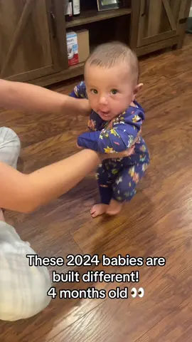 Trying to take steps at 4 months!! #baby #babyboy #4monthsold #MomsofTikTok #mom #walking #fy 