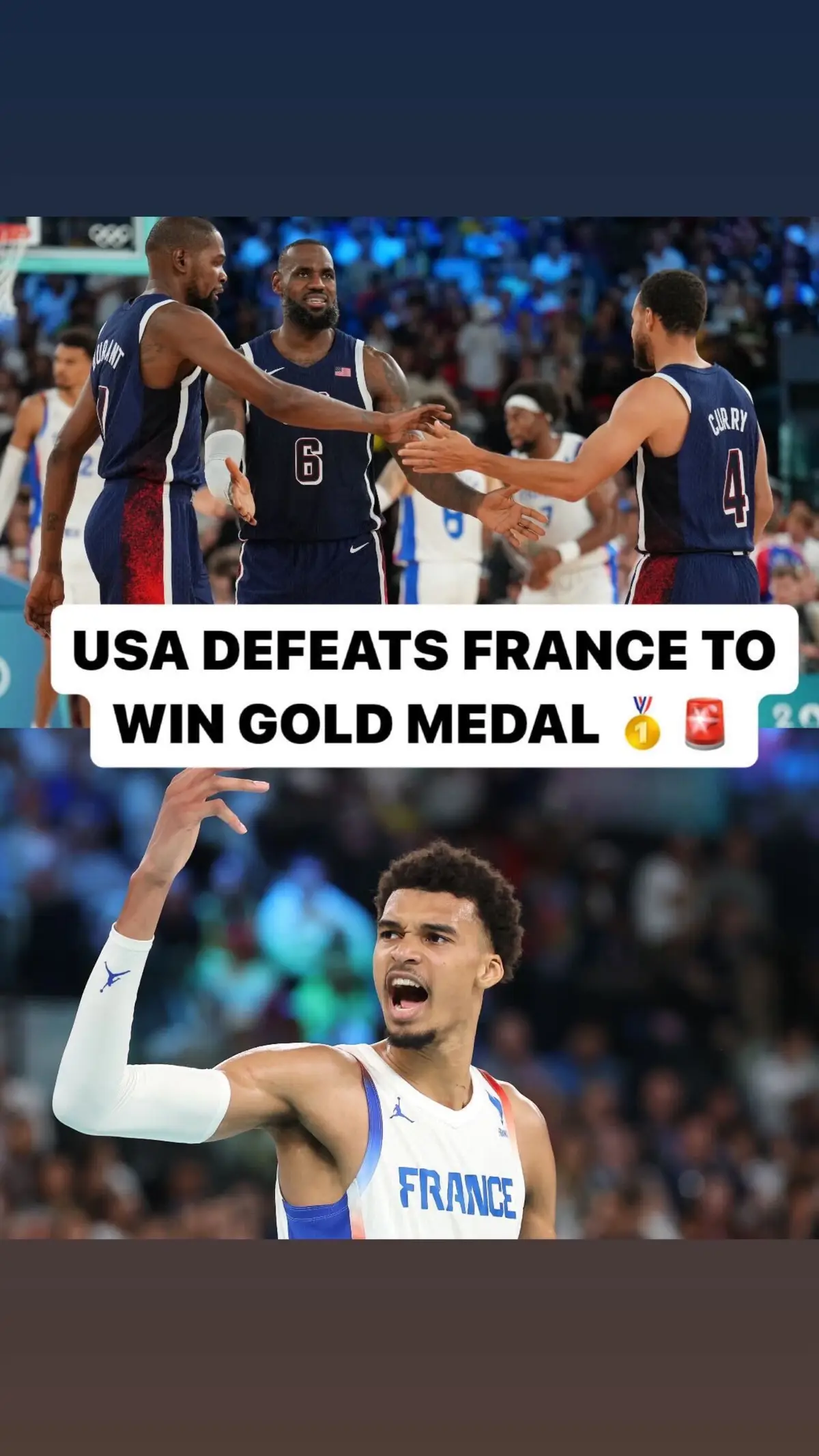 USA BASKETBALL WINS GOLD 🥇🥇 #usabasketball #olympics #lebron #steph #worldchampion #foryoupage  