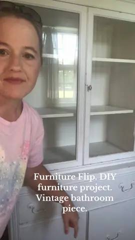 Furniture flip. DIY furniture project. Furniture makeover. Vintage bathroom piece. Cottage core. #furnitureflip #furnituremakeover #DIY #diyprojects #project #diyersoftiktok #diyer #vintage #cottagecore 