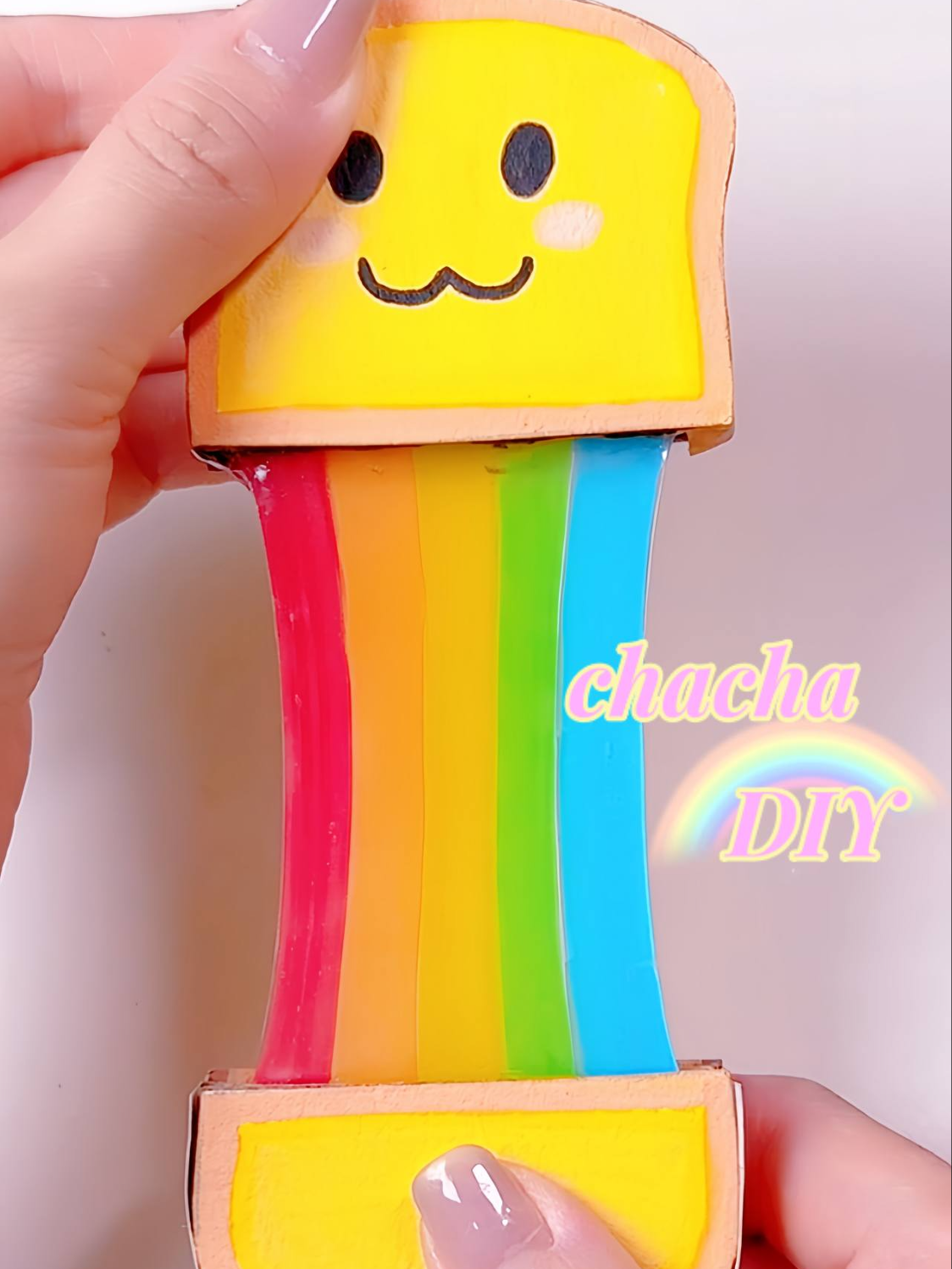 Unzipped Rainbow Toast Bread Nano Glue Handmade DIY#DIY #manual#art #craft #chachaDIY #Handmade