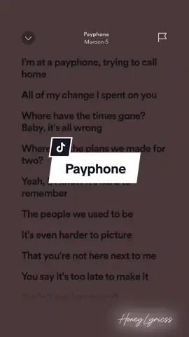 Payphone 🎶 - Maroon 5 #HoneyLyricss #fyp #spotify 