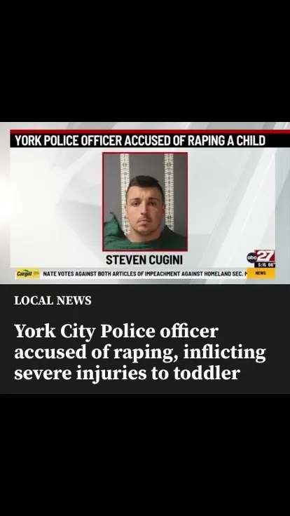 Piece of 💩 How could you do that to a 1 year old ?? You raped a 1 year old , you should never be able to see sunlight again a day in your life. A York City Police officer has been suspended and is facing charges after being accused of raping and seriously injuring a toddler, according to State Police. Steven Cugini, 28, of York, was arrested and charged in Dauphin County Tuesday after being accused of sexually and physically abusing the 1-year-old child, according to a news release from State Police at Lykens. Online court documents show that Cugini faces multiple felony charges that include rape of a child, aggravated indecent assault of a child, and aggravated assault. He is locked up in Dauphin County Prison on $200,000 bail. York City Police confirmed that Cugini is a member of their department and that he was suspended immediately after the alleged crimes that happened when he was off duty. The alleged crimes, State Police say, happened from April 11 to April 15 in Elizabethville Borough and in Springettsbury Township, York County. According to Troopers, they got a report of severe bruising to the child after they were dropped off at daycare. The child was transported to Hershey Medical Center for treatment where it was discovered they had broken bones and was a victim of sexual violence, according to State Police. According to State Police, the victim’s mother also disclosed that Cugini had locked himself in the bathroom with the child and that she could hear crying and loud noises coming from the room. #explore #heartbreaking #sad #disgusting #davonwoods #kidsoftiktok 