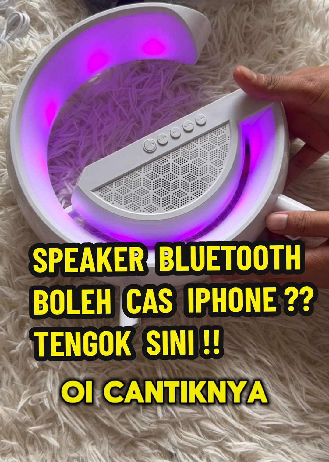 Replying to @awazai26  korang mesti tak pernah tengok bende ni kan ? aku teracun sebab nampk cantik sangat . ni speaker yang berlampu siap boleh cas iphone . letak dalam bilik mesti lawa . korang tekan beg kuning tengok dapat harga berapa . #speaker #bluetooth #murah #wireless #padu #viral 