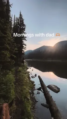 My fav kind of early mornings 🫶🏼 riding to my fav lake with my dad.  #keepitwild #travelalberta #canada #adventure #western #mountains 