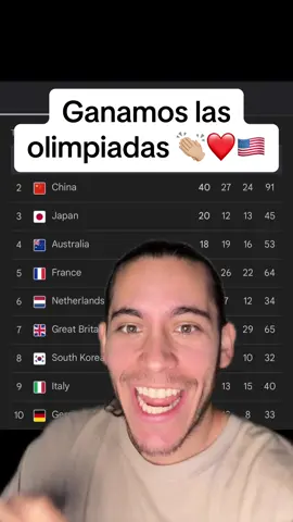 Mi hermoso país Estados Unidos el mejor en las olimpiadas 👏🏼❤️