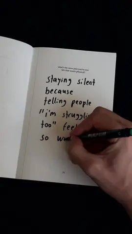 staying silent because telling people ‘i’m struggling too’ feels so wrong #mentalhealthmatters #thesadnessbook #journaling #MentalHealth 
