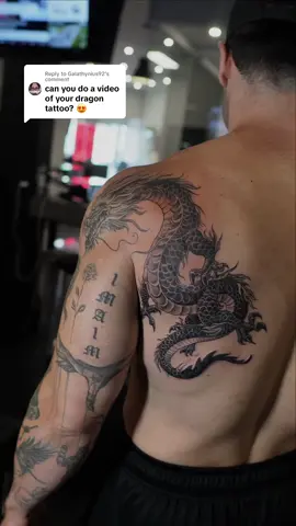 Replying to @Galathynius92  I  get asked a lot to show my tattoos on both TikTok and instagram so I thought I’d show you some behind the scenes of my favourite tattoo. This traditional style Japanese dragon is something I’ve wanted for a very long time but didn’t really know where to put. I know dragons are very common so I wanted to put this guy in a very unique spot that would make it feel super original. This is why your tattoo artist matters a lot.  My artist Lu Pariselli is not only an incredible artist that I’ve trusted with almost every piece on my body, she’s also a dear friend of mine. We are so similar creatively and it’s a pleasure hanging out with her in a chair for 8 hours. I want to make it clear that this is not a paid ad, I just believe in promoting those who truly deserve it. If you guys are anywhere near the GTA/toronto area I highly recommend you checking out @Dreamworx Ink . It’s a family shop that has now become a second home for me. Love them to bits. Hope you guys enjoyed this video and let me know if you want me to make more 🙏 #tattoo #tattoos #tattooist #tattooideas 