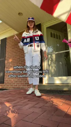 racecar jacket is made for this sound…but why capris…why b#olympics #paris2024 #teamusa #swimming #closingceremony 