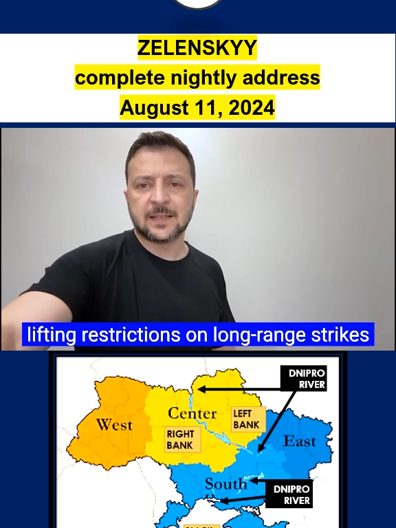 Aug 11 -Zelenskyy Nightly Address -Wartime President Volodymyr Zelenskyy provides an update on Russia-Ukraine War