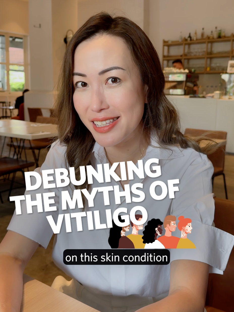 Let's raise awareness for Vitiligo! Time to bust some myths & shed some light! ☀️ Join Dr Angeline Yong as she answers some common questions about this unique condition such as: 🧐 Is it contagious? 🧐 Does it only affect dark skin? 🧐 Are there treatment options? And more! Watch now and learn more about this unique condition! #learningisfun #dermatologist #dermdoctor #dermtok #dermatologysg #dermatology #myths #vitiligo #chronic #conditions #skin #skinawareness #vitiligoawareness