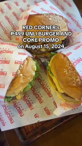 Have an UNLI HANDS OF STONE OR THE ROCK BURGER AND COKE with your family and friends on August 15, 2024!!  SAVE THE DATE MGA DAVAOEÑOS!! Red Corner Participating Stores: 📌RCBC TULIP 📌RCBC BANGKAL 📌RCBC Mintal 📌RCBC Maa 📌RCBC Gmall The Peak  📌RCBC Mabini 📌RCBC Obrero #unlimited #burger #unliburger #food #Foodie #foodtiktok #davao #davaocity #davaoeña #davaotiktokers #fyp #fypシ #foryou #foryoupage #fypage #fypシ゚viral #xyzbca 