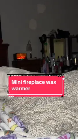 Im all about my cozy era right now so the mini fire place wax warmer is where it is at #cozybedroom #cozyideas #cozyvibes #cozyathome #cozyhome 