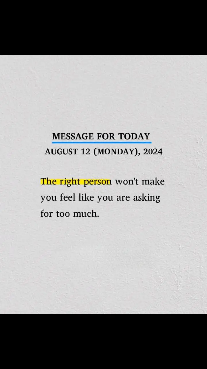 The right person understands you.