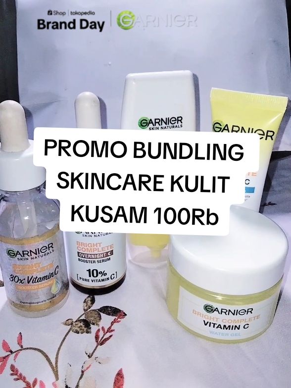 Rumus Basic Skincare Budget 100ribu garnier micellar water, sunscreen,serum vit C  mositurizer atasi kulit kusam berminyak dan berjerawat #skincareroutine #notallskincarelsthesame  #produkviralgarnier #garnierbrandday  #garnier 