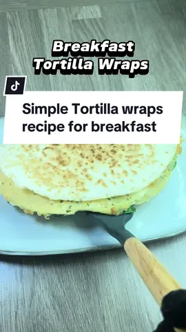 Quick breakfast in 2mins!  Tortilla wrap  Ingredients: * ﻿2 tsp cooking Oil  * ﻿4 Eggs * Shredded turkey ( you can use any protein of your choice) * ﻿1/4 Tsp Salt * ﻿1tsp parsley  * ﻿Handful Spinach * Bell pepper (red, yellow&green) * ﻿Mozzarella Cheese (optional) * ﻿Tortilla Wrap Method: 1. ﻿﻿Add oil to a frying pan, and pour in the whisked eggs  2. ﻿﻿﻿Place tortilla wrap, flip over 3. ﻿﻿ Go in with cheese and any protein of your choice  and then add your spinach and finally top it up with more cheese  4. Fold it and you’re good to go!! FOLLOW, LIKE, SHARE and SAVE✅↗️ #breakfast #quickbreakfast #tortilla #eggs #healthybreakfast 
