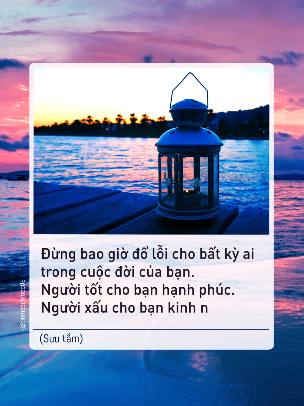 Đừng bao giờ đổ lỗi cho bất kỳ ai trong cuộc đời của bạn #foryou #trietlycuocsong #baihoccuocsong #tiemsachmoc89 